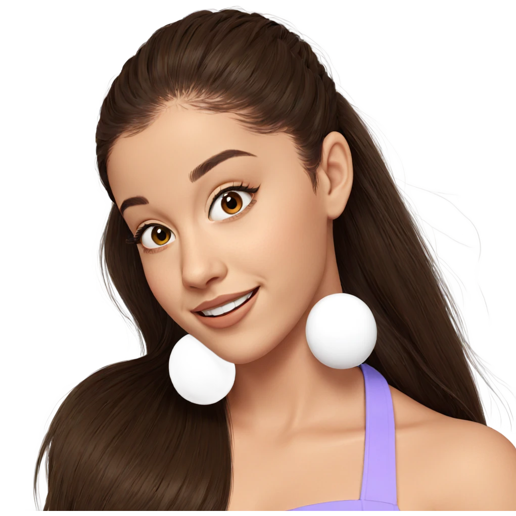 smiling girl with brown hair emoji