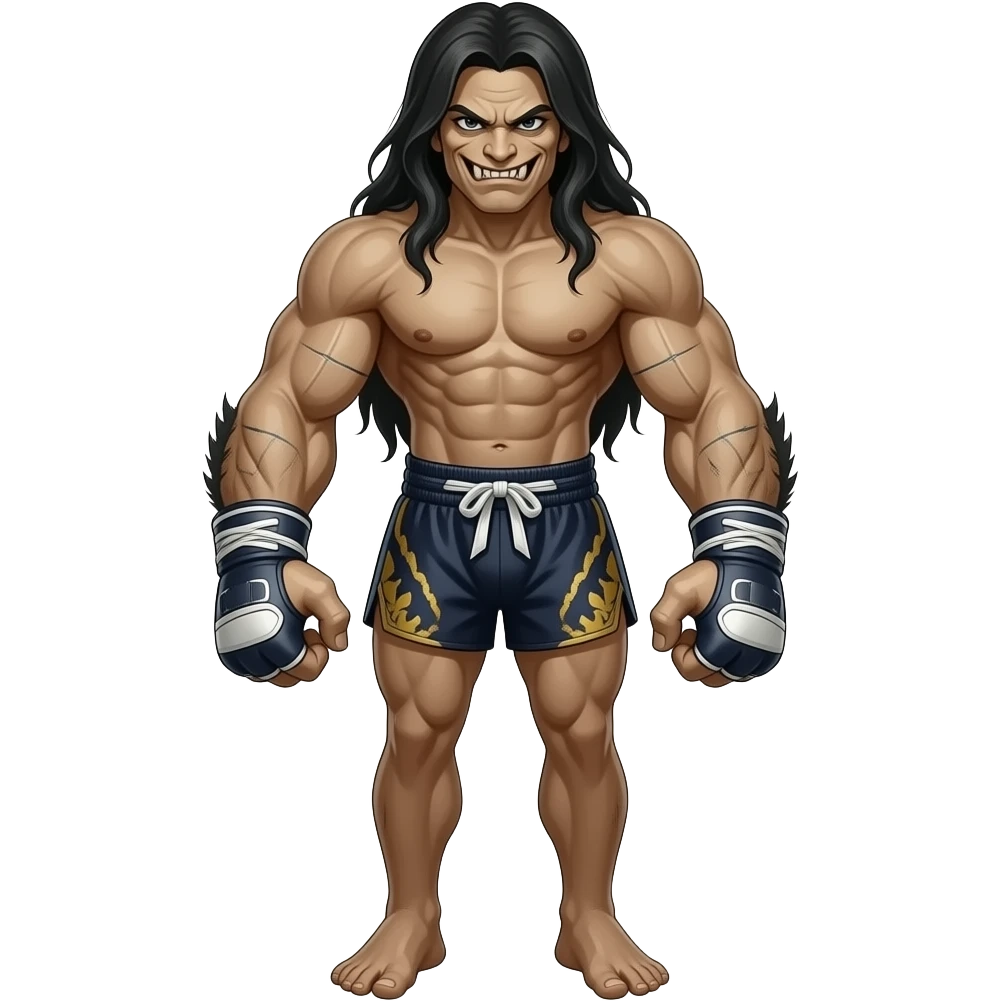 sexy Muay thai female monster remove everything but the girl and change her hair to dark also make her naked More monster, more naked emoji
