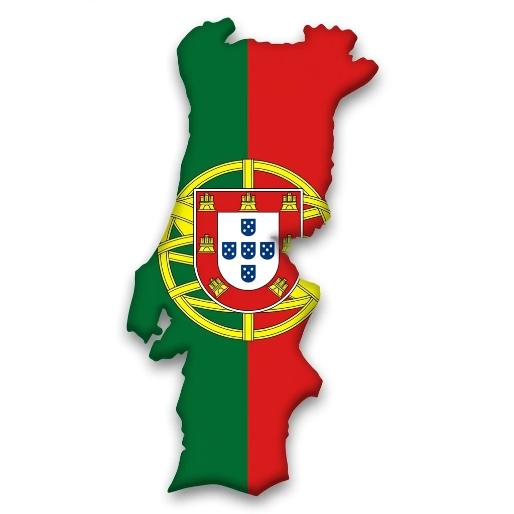 map of Portugal in the colors of the Portuguese flag emoji