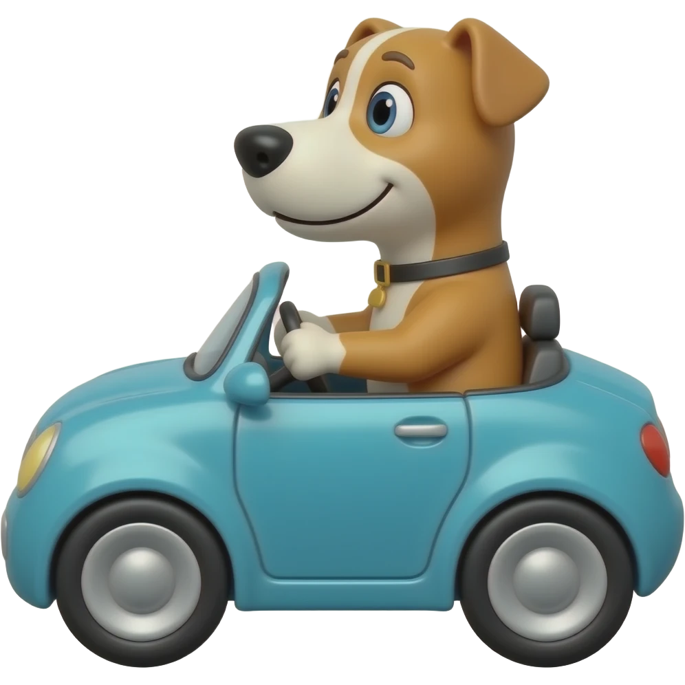 Dog driving car emoji
