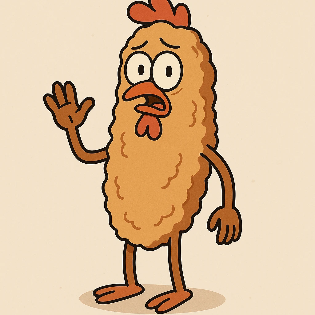 a chicken tender, cartoon style emoji