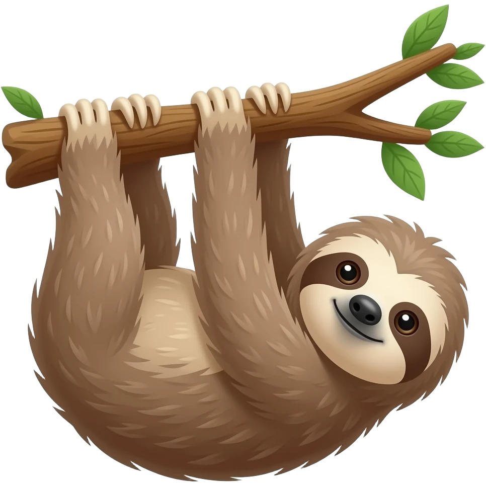 A sloth hanging emoji