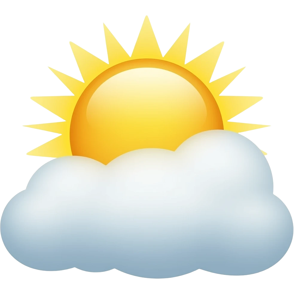 sun shinning from behind cloud without background emoji