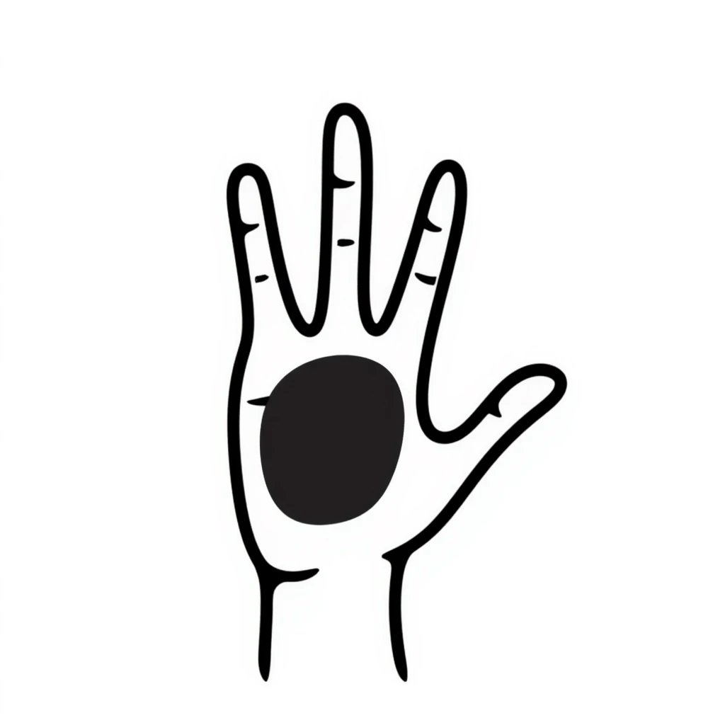 stylized symmetrical hand in doodle style, square format, suitable as emoji for music marketing course cover emoji