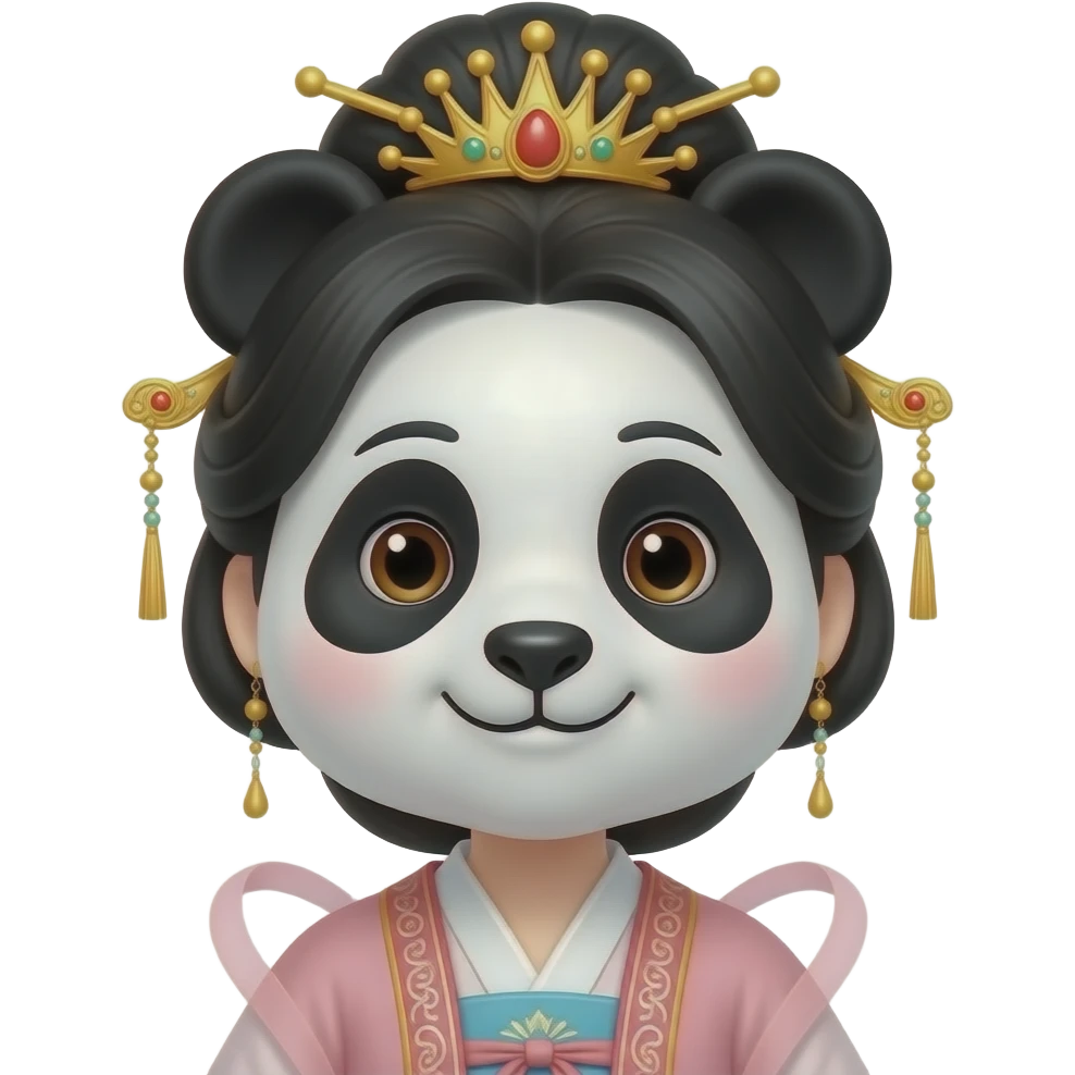 Chinese Princess with panda closeup emoji