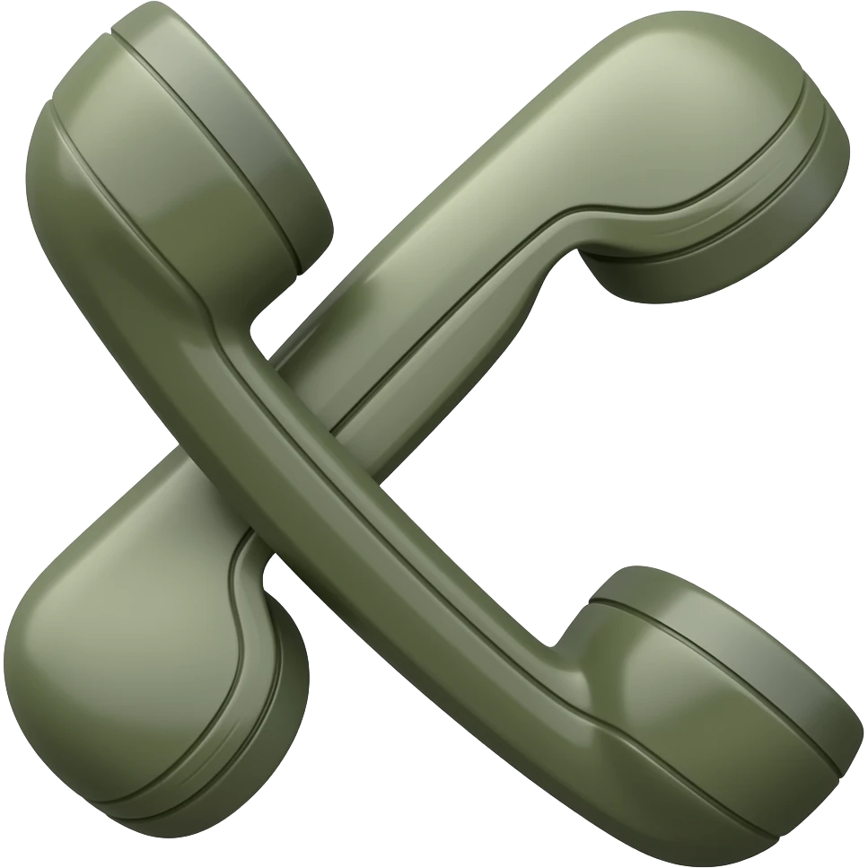 one phone handset is dark olive green emoji