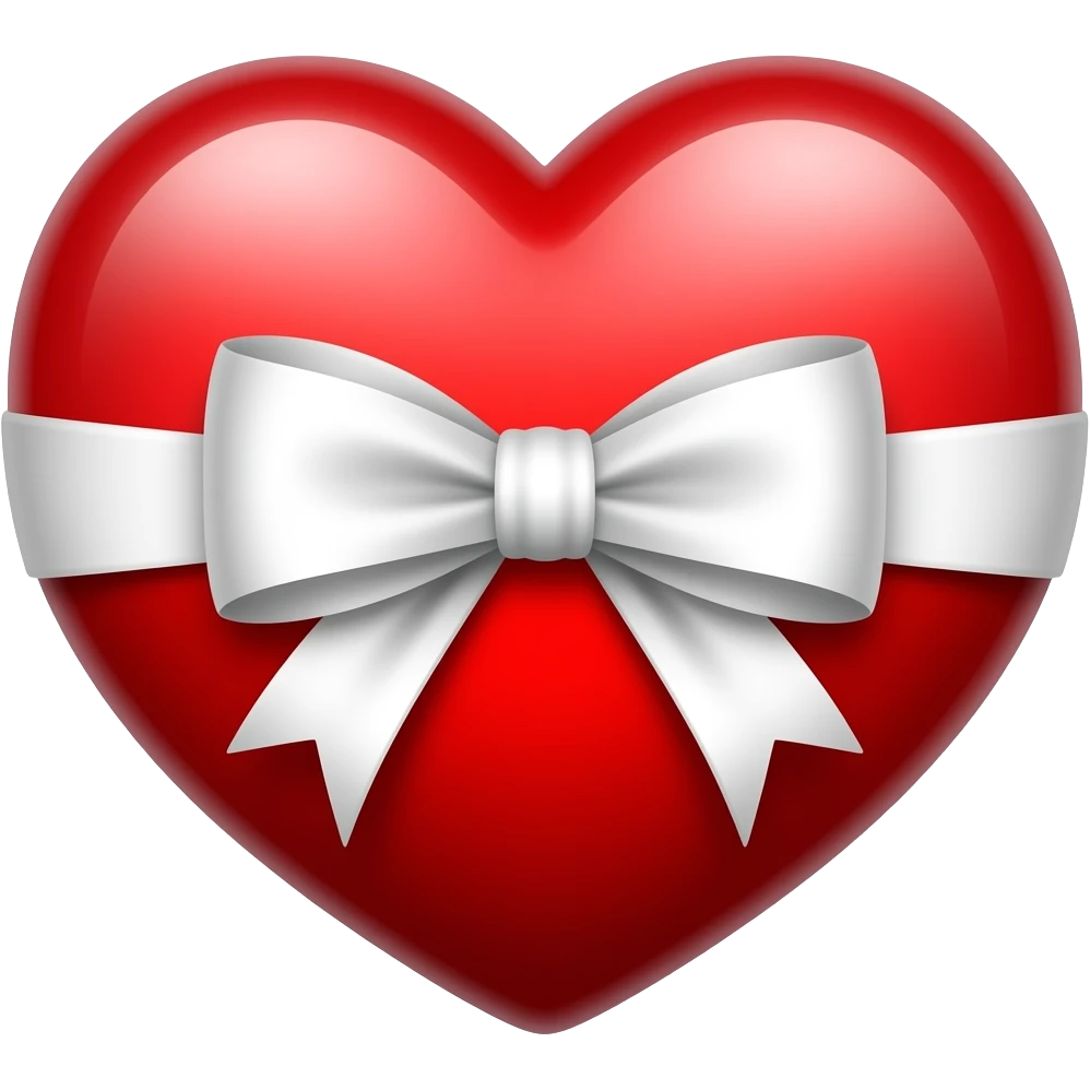Red heart with white bow emoji