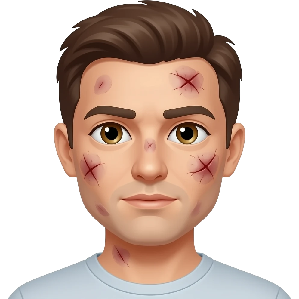 ugly skin cancer with crust on a person emoji