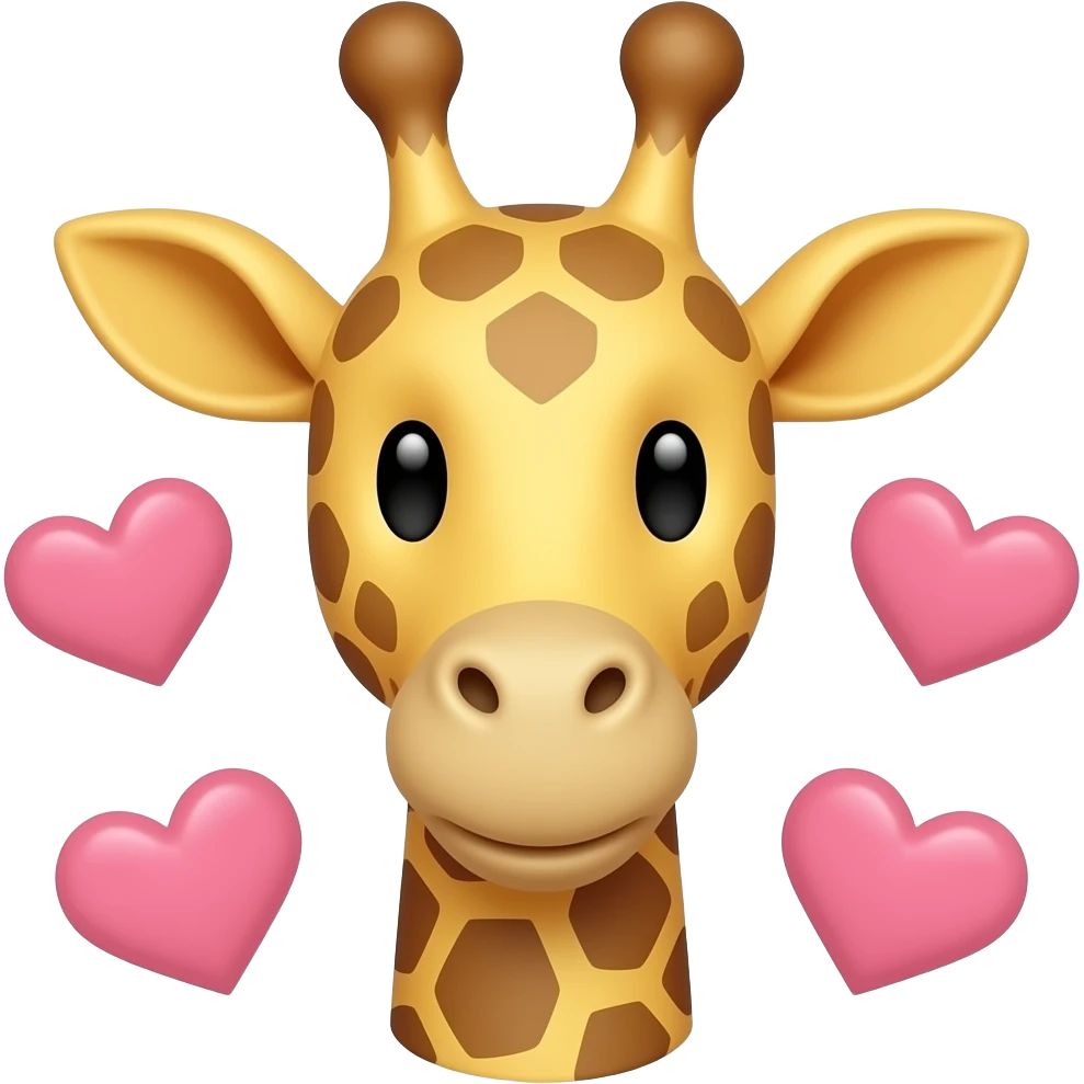Einfacher Giraffenkopf mit herzchen drumrum emoji