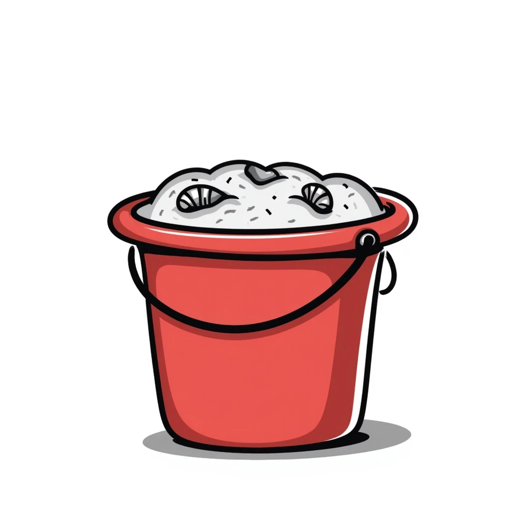 A bucket of sand emoji