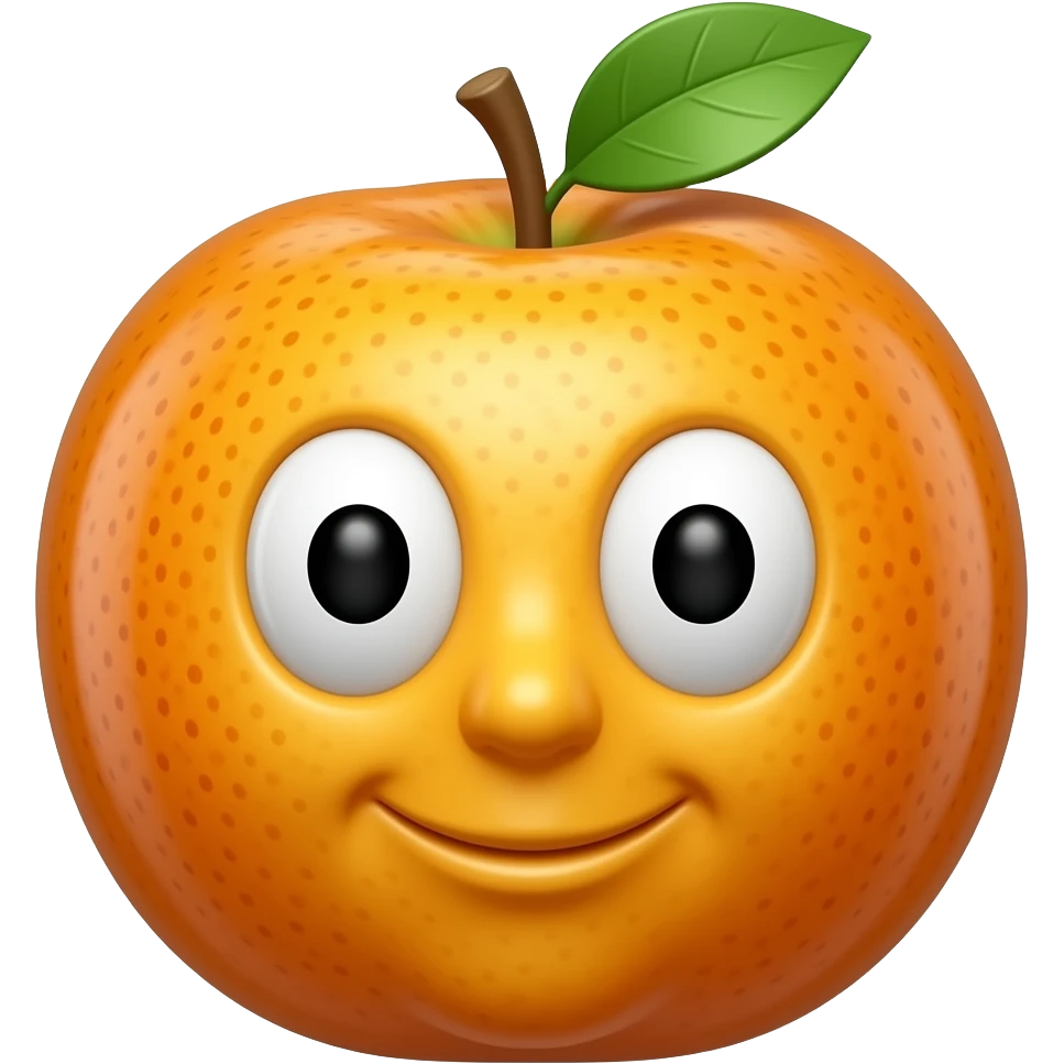 glossy emoji face as fruits that doesn’t have a nose emoji