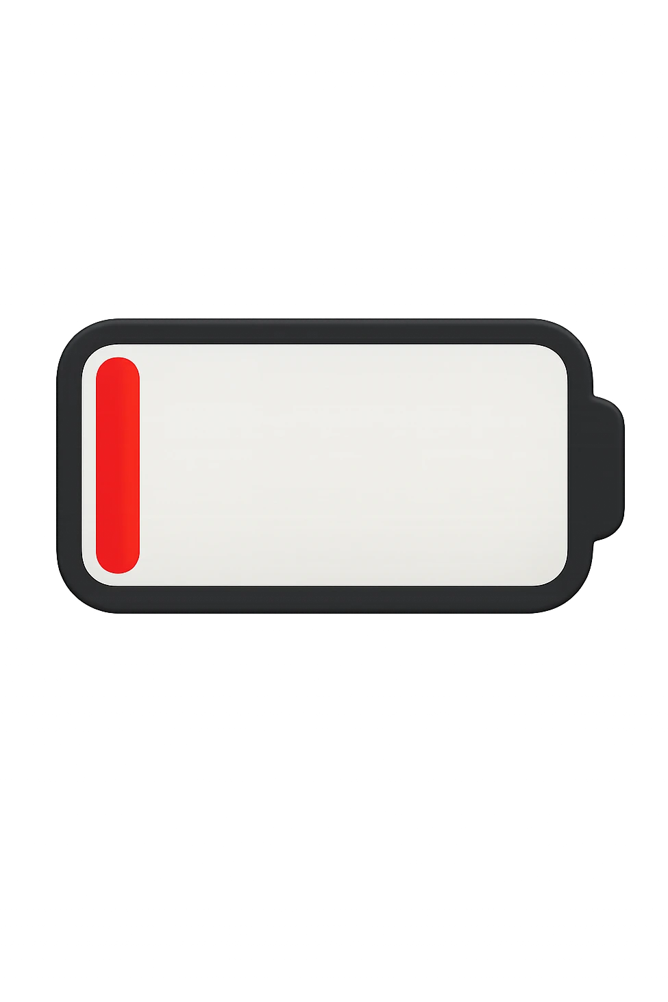 batteria energetica che si sta per scaricare emoji stile iphone emoji