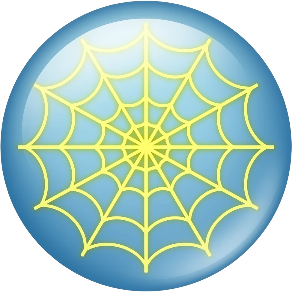 Una ragnatela gialla elettrica all' interno di una bolla di acqua emoji