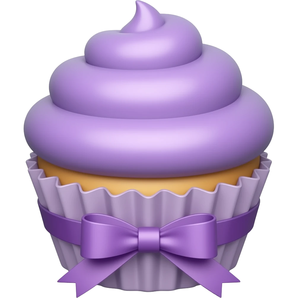 Purple Ribboned Purple cupcake emoji