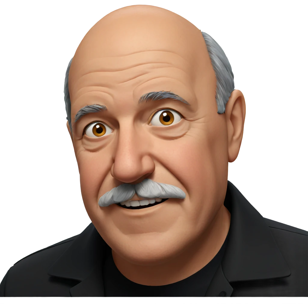 old man portrait with mustache emoji