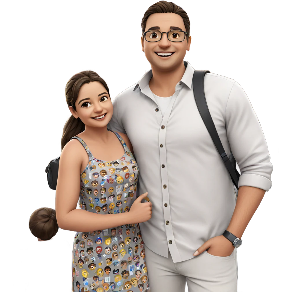 smiling girl in city scene emoji