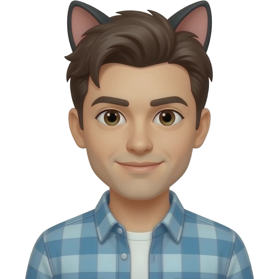 A guy with cat ears emoji