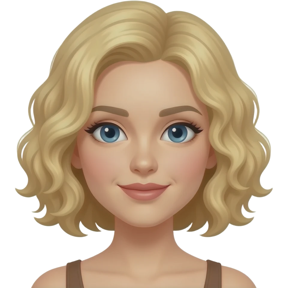 blonde curly bob side glare emoji