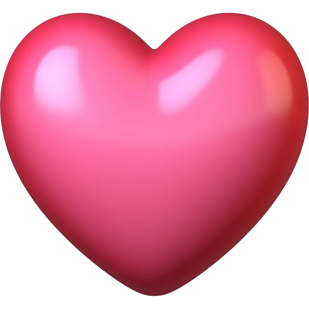 3d pretty heart emoji with the color of shade that is a mix of red and pink emoji