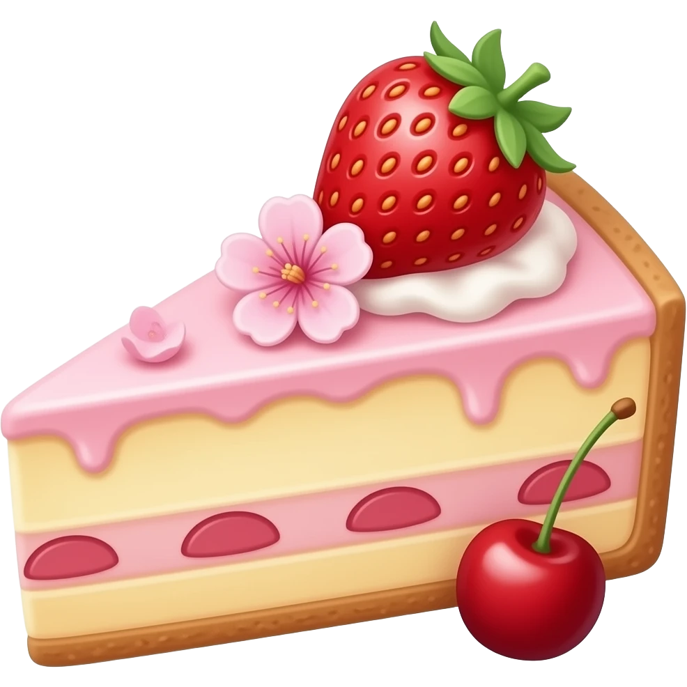 Strawberry Sakura cheesecake emoji