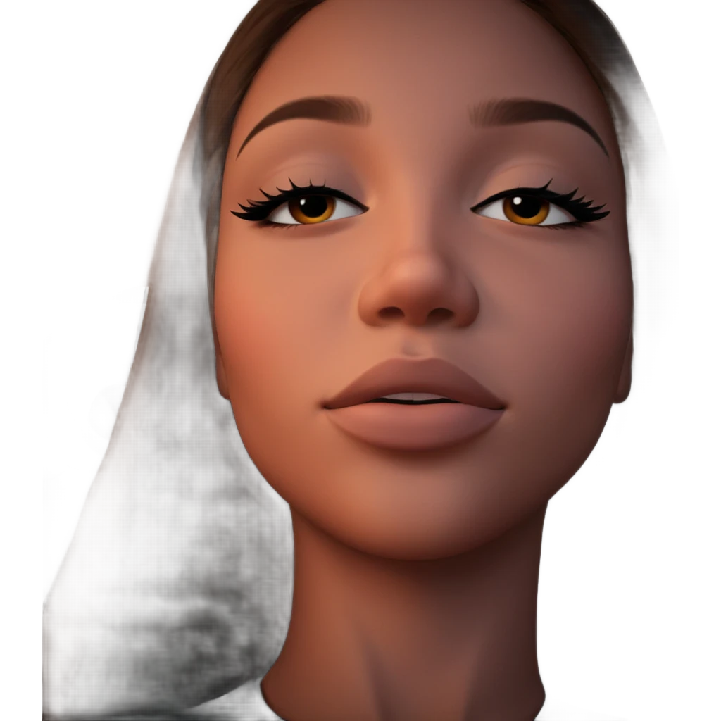 serene girl portrait with closed eyes emoji