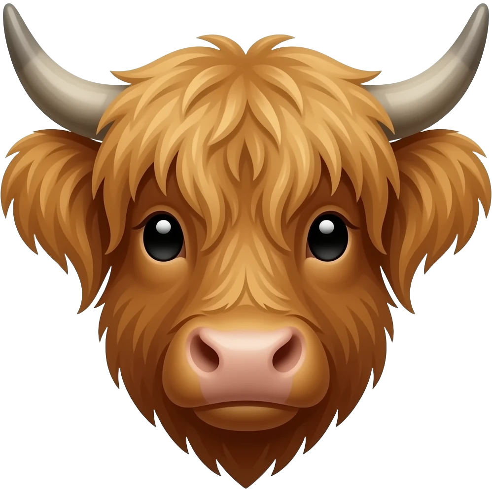 A highland cow emoji face only like an emoji emoji