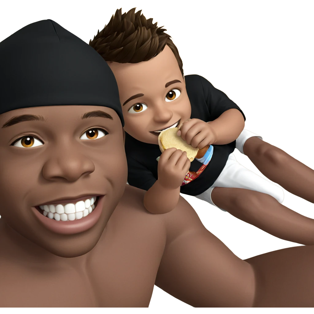 boys enjoying a meal together emoji