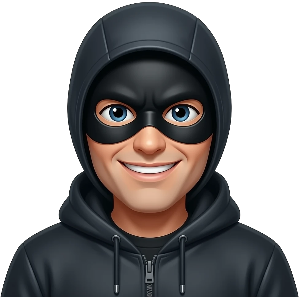 burglar with black mask hideous smile emoji