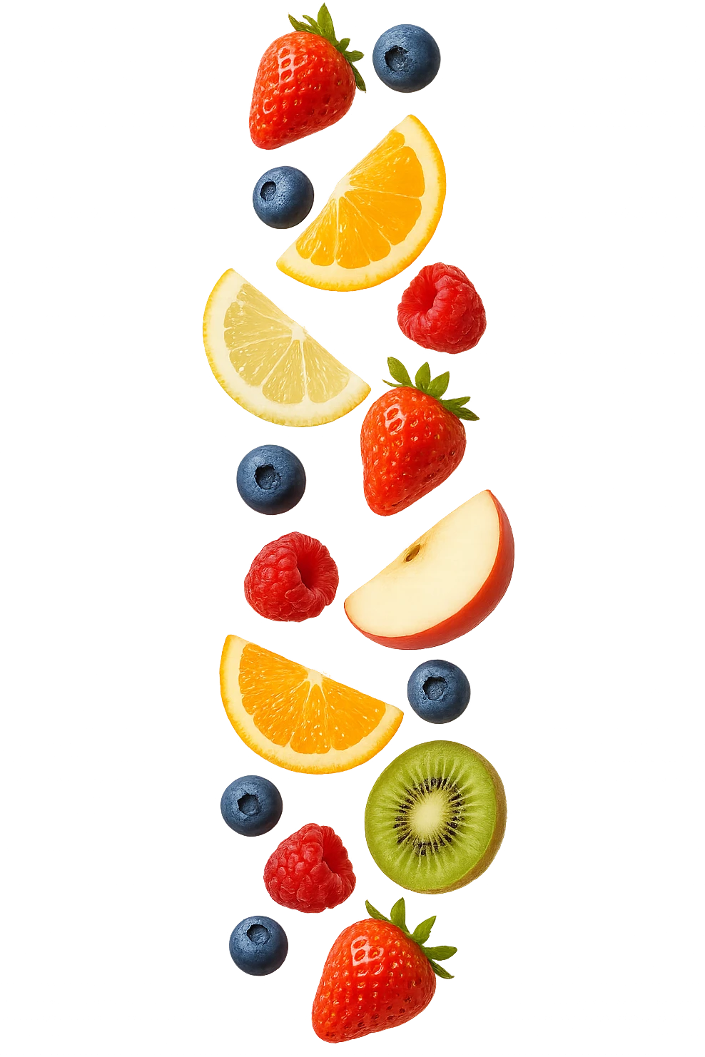 frutta mista cade dall'alto verticalmente emoji