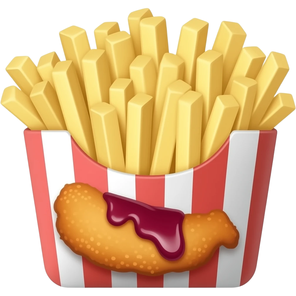 Schnitzel mit Pommes und Preiselbeersauce emoji