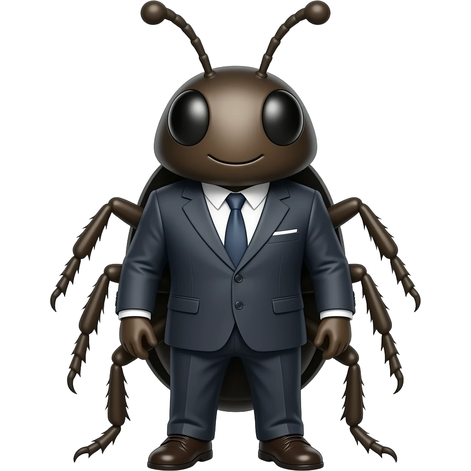 Bug with a suit on emoji