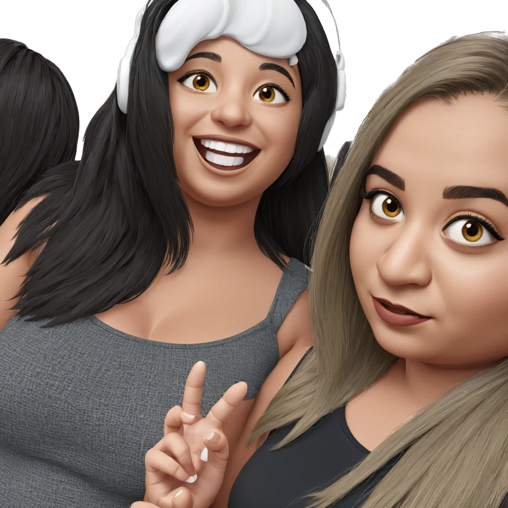 two girls smiling together emoji