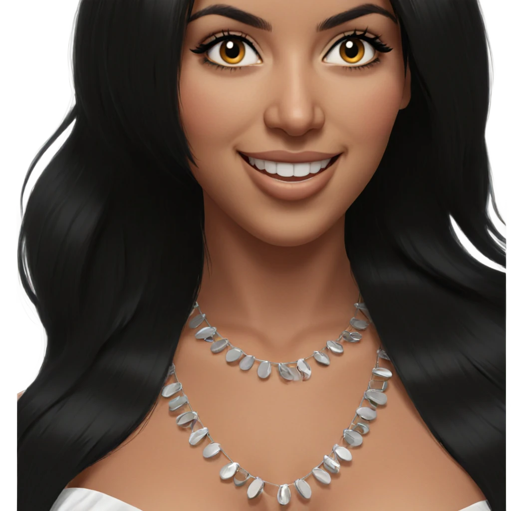 smiling girl with black hair emoji