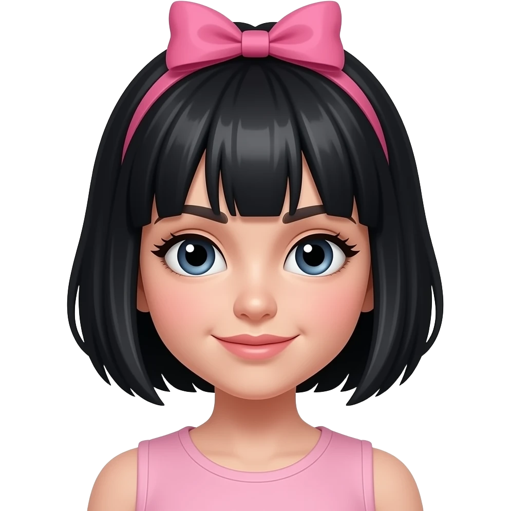 black girly girl with microlocks and a pink bow in hair emoji
