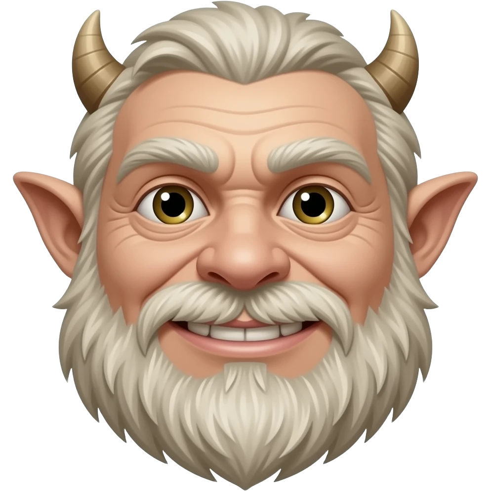 “a troll character smiling with its mouth but emotionless eyes” emoji