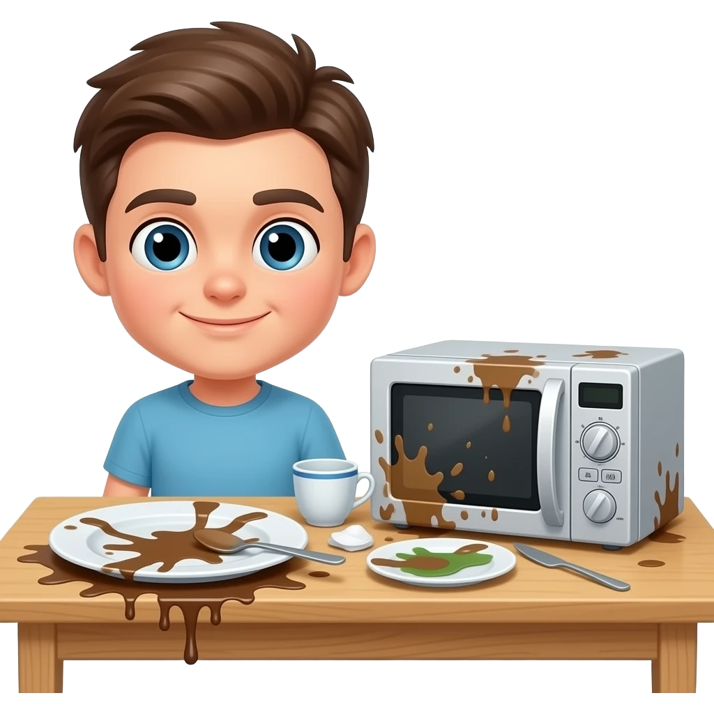 dirty dishes dirty microwave dirty table cute emoji big table emoji