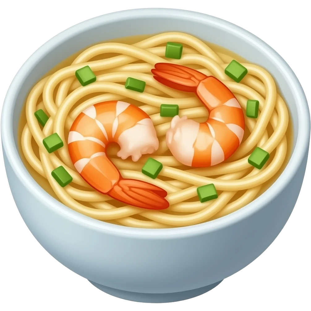realistic -- cheesy creamy shrimp udon noodles emoji
