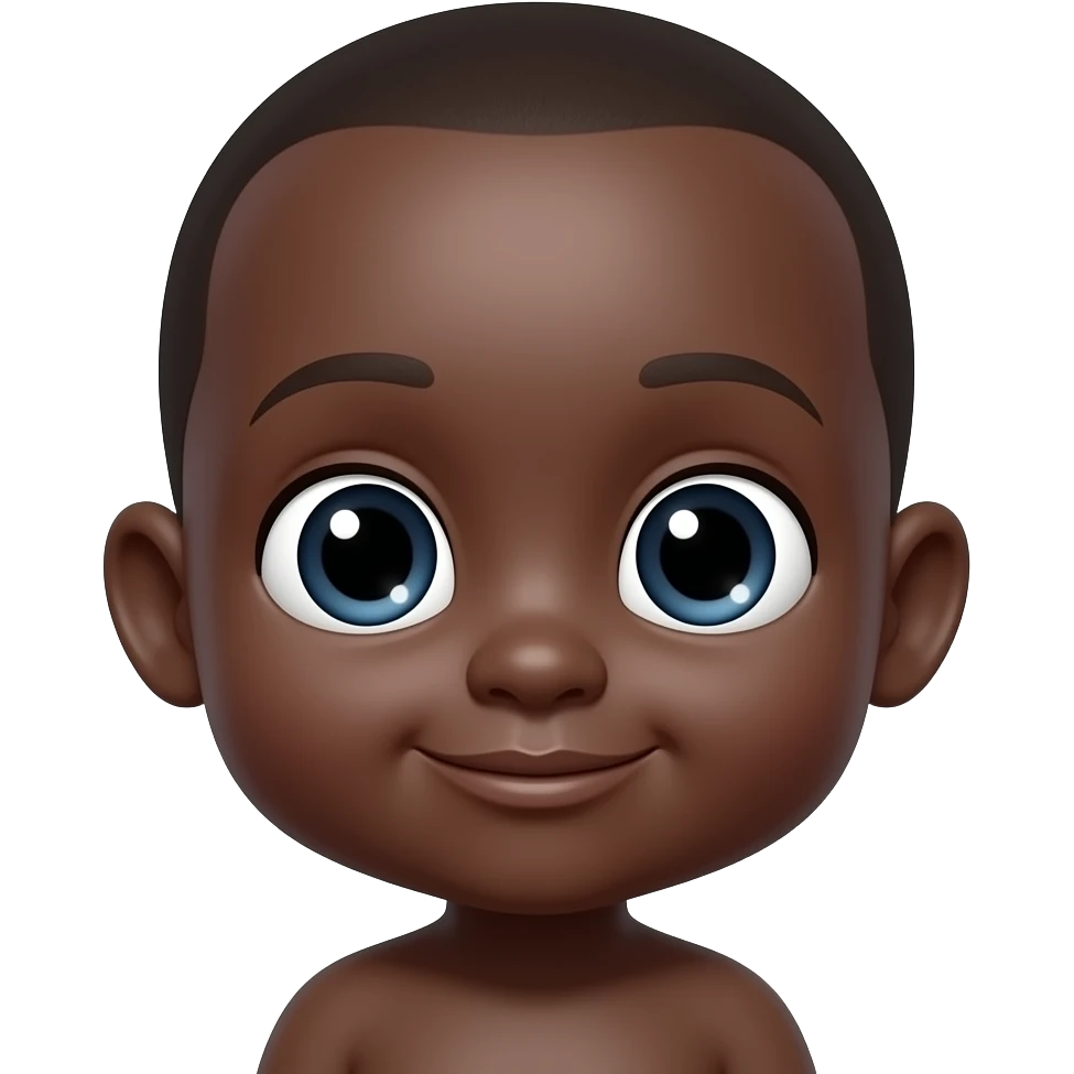 a black baby with a big ass head emoji