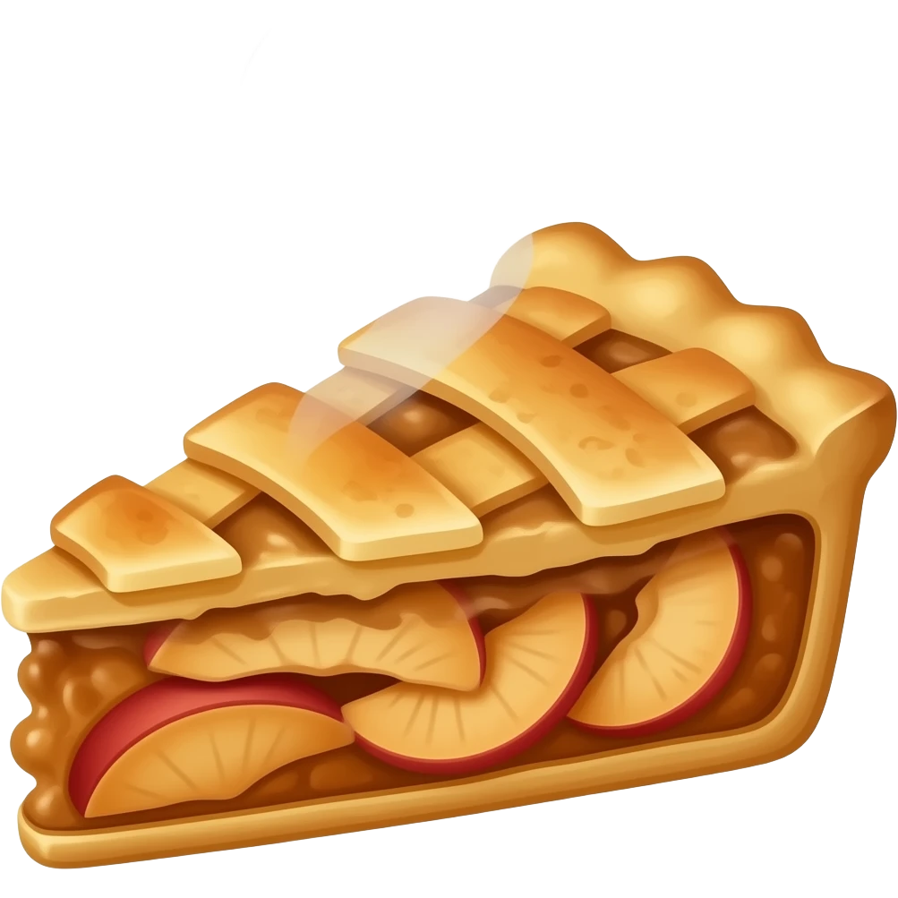 Baked apple pie with crumbling on top emoji