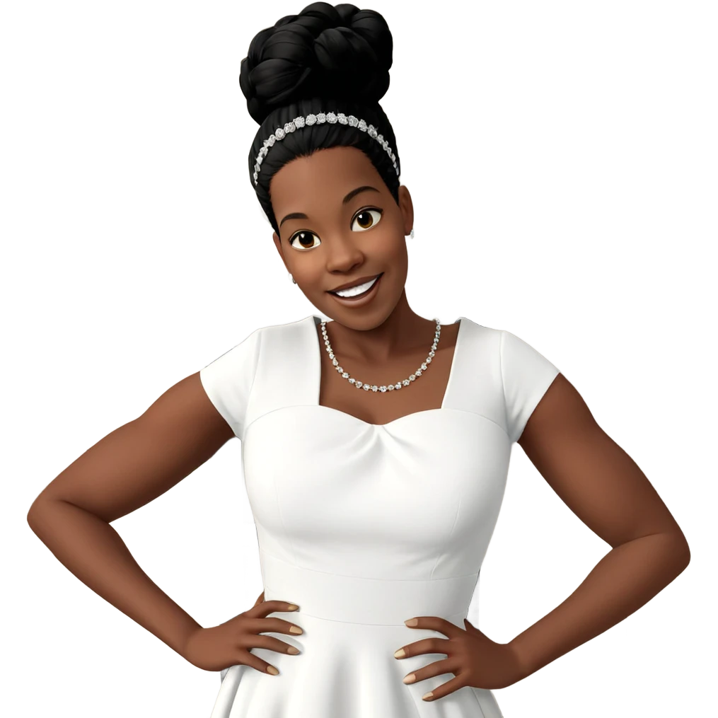 smiling girl in elegant dress emoji