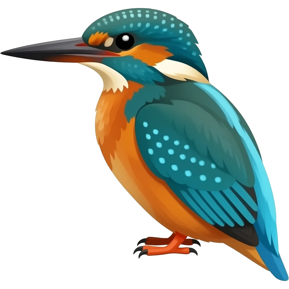 Make a solid, bold, 3-4 color emoji of exactly similar to a kingfisher. emoji