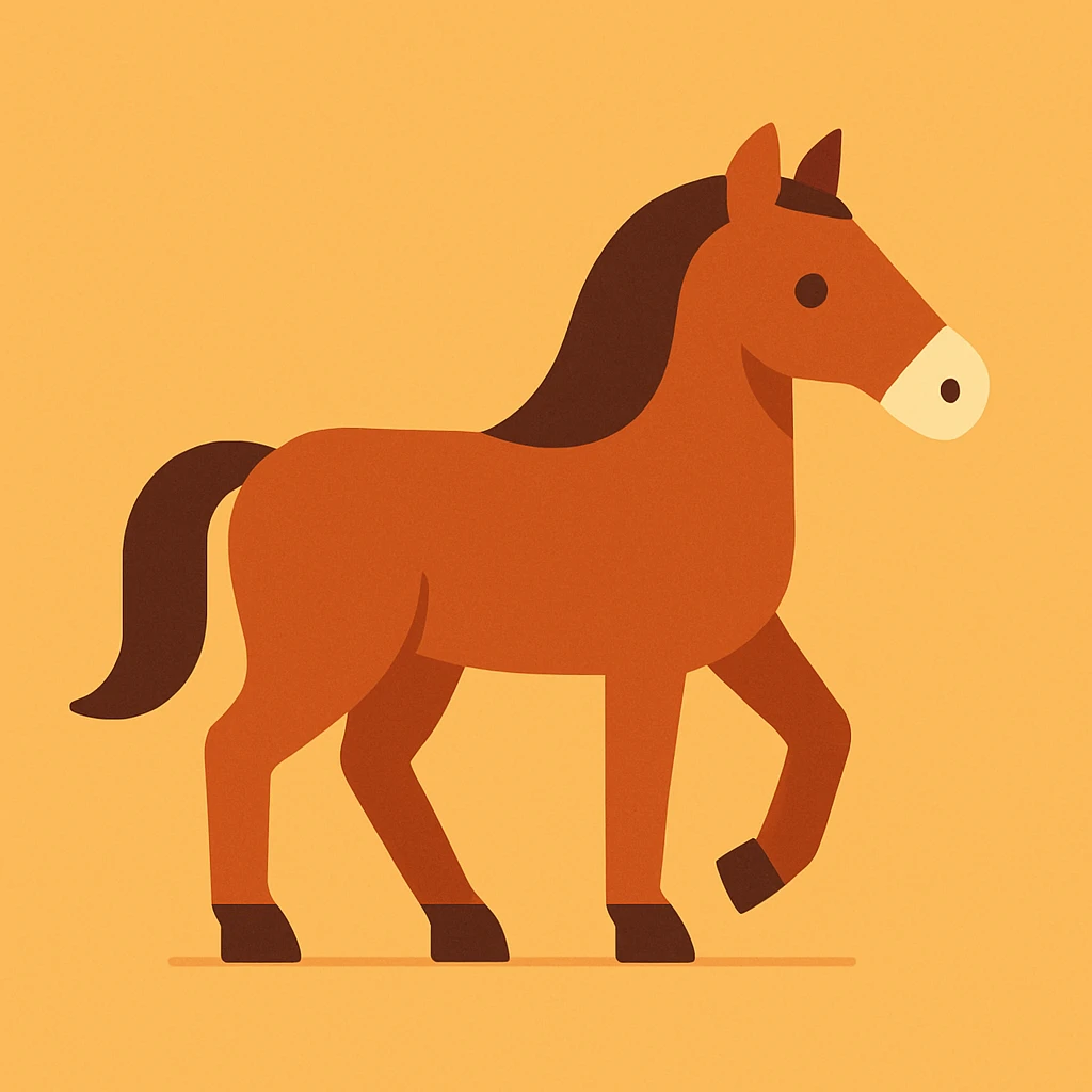 Flat design style horse emoji