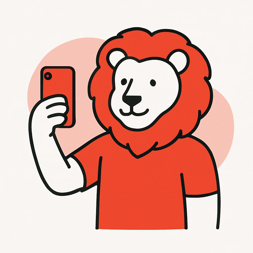 Selfie lion emoji