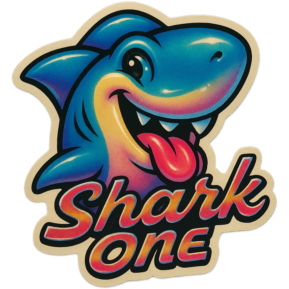 Smiling with tongue sticking out
Add the words Shark One emoji