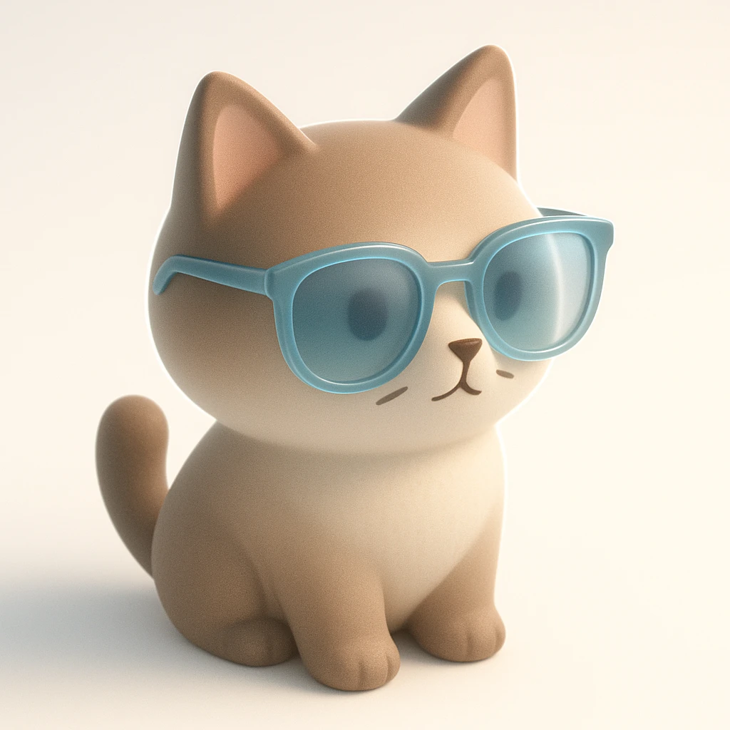 Cat wearing sunglasses, blue tint emoji