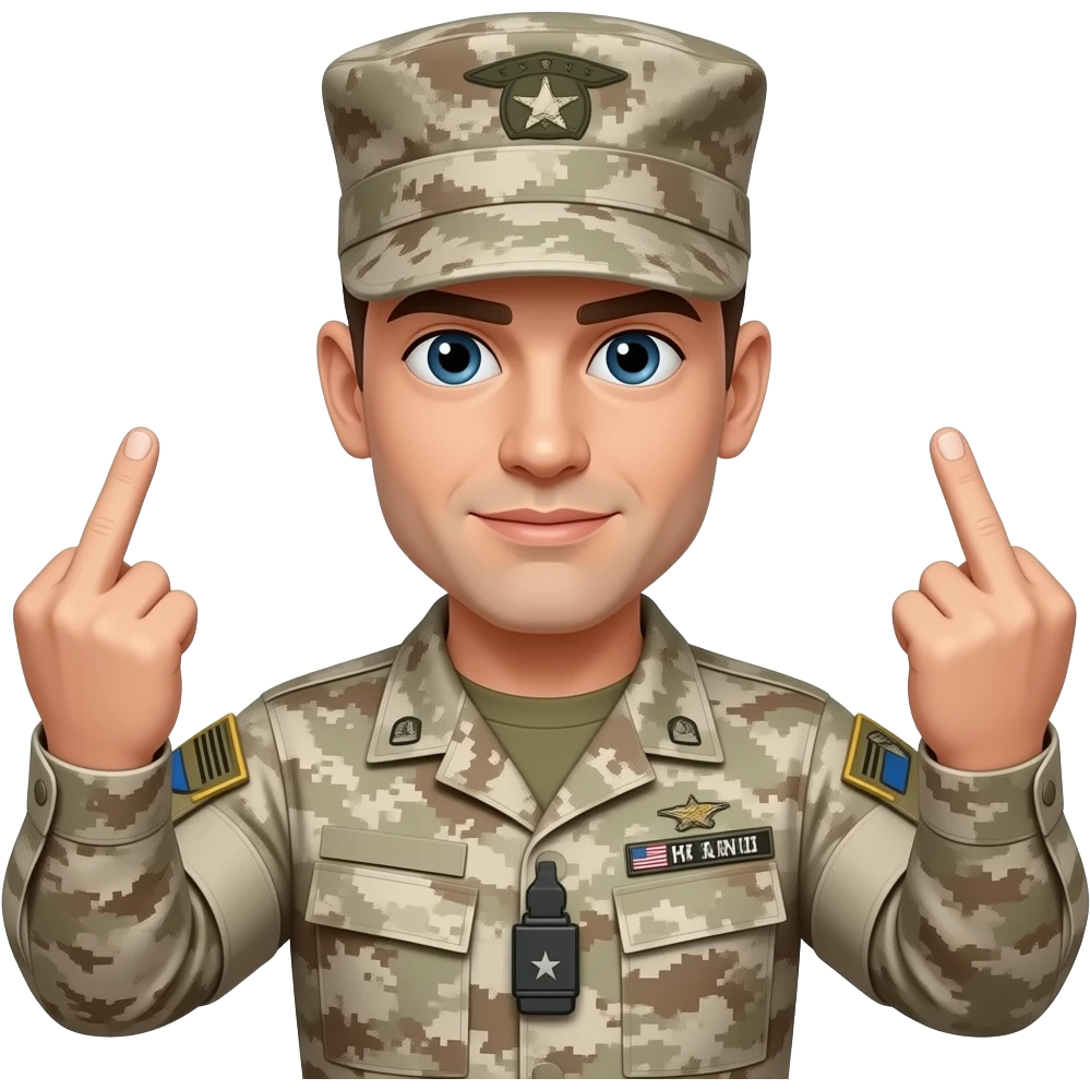 Us Marine giving 2 middle fingers emoji