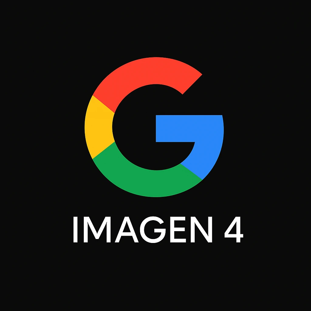 make golo of "IMAGEN 4" with googles G, black background emoji