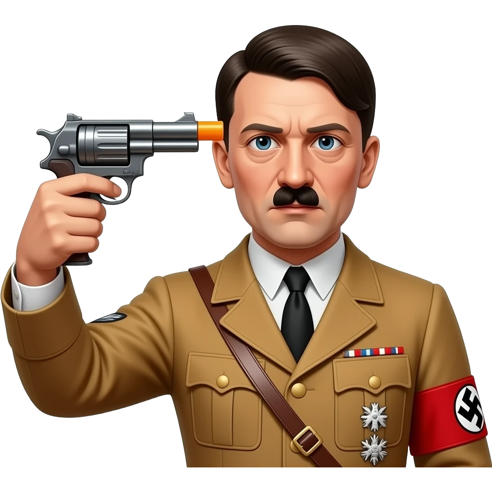 adolf hitler pointing a very realistic water gun at his own head emoji