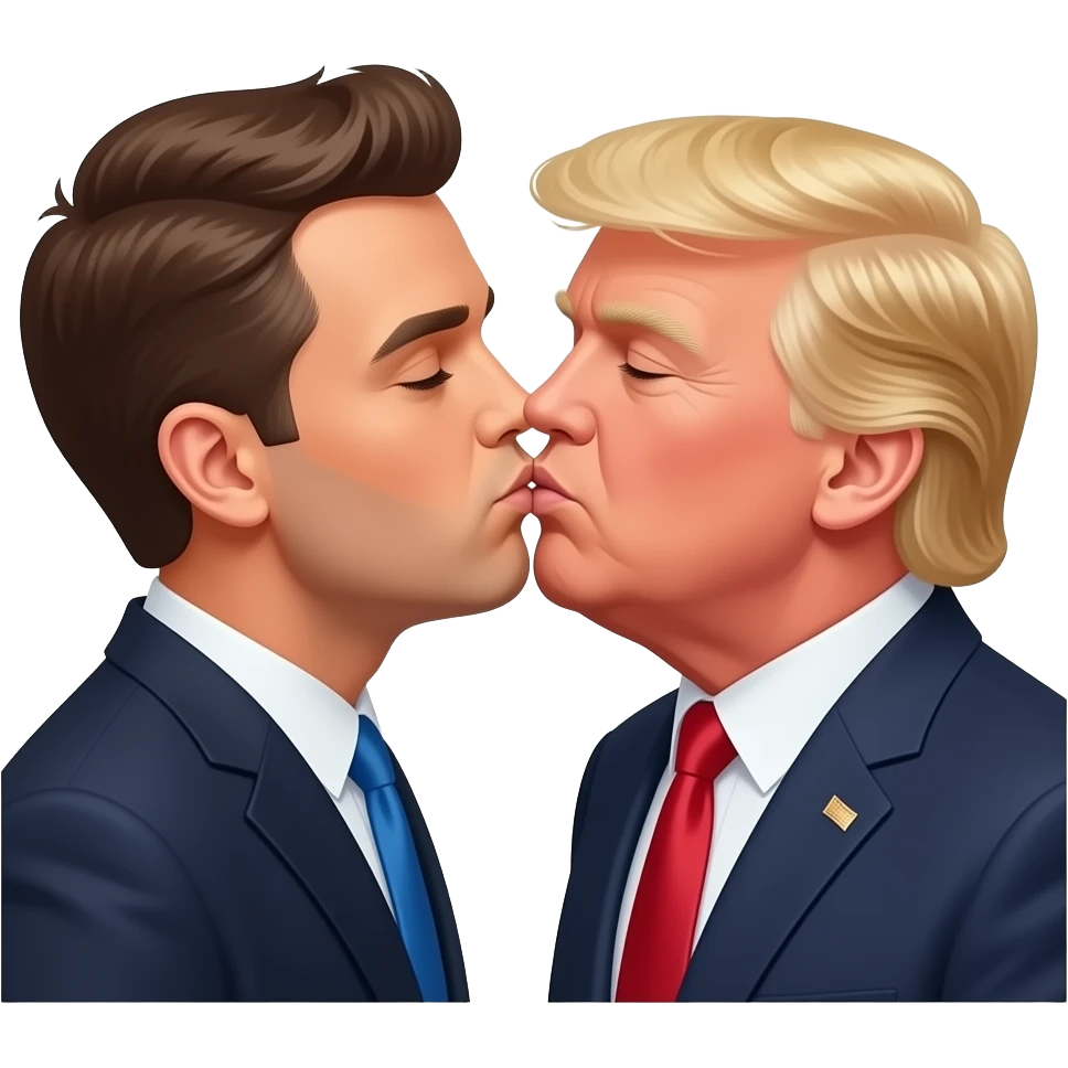 JD Vance kissing Donald Trump emoji