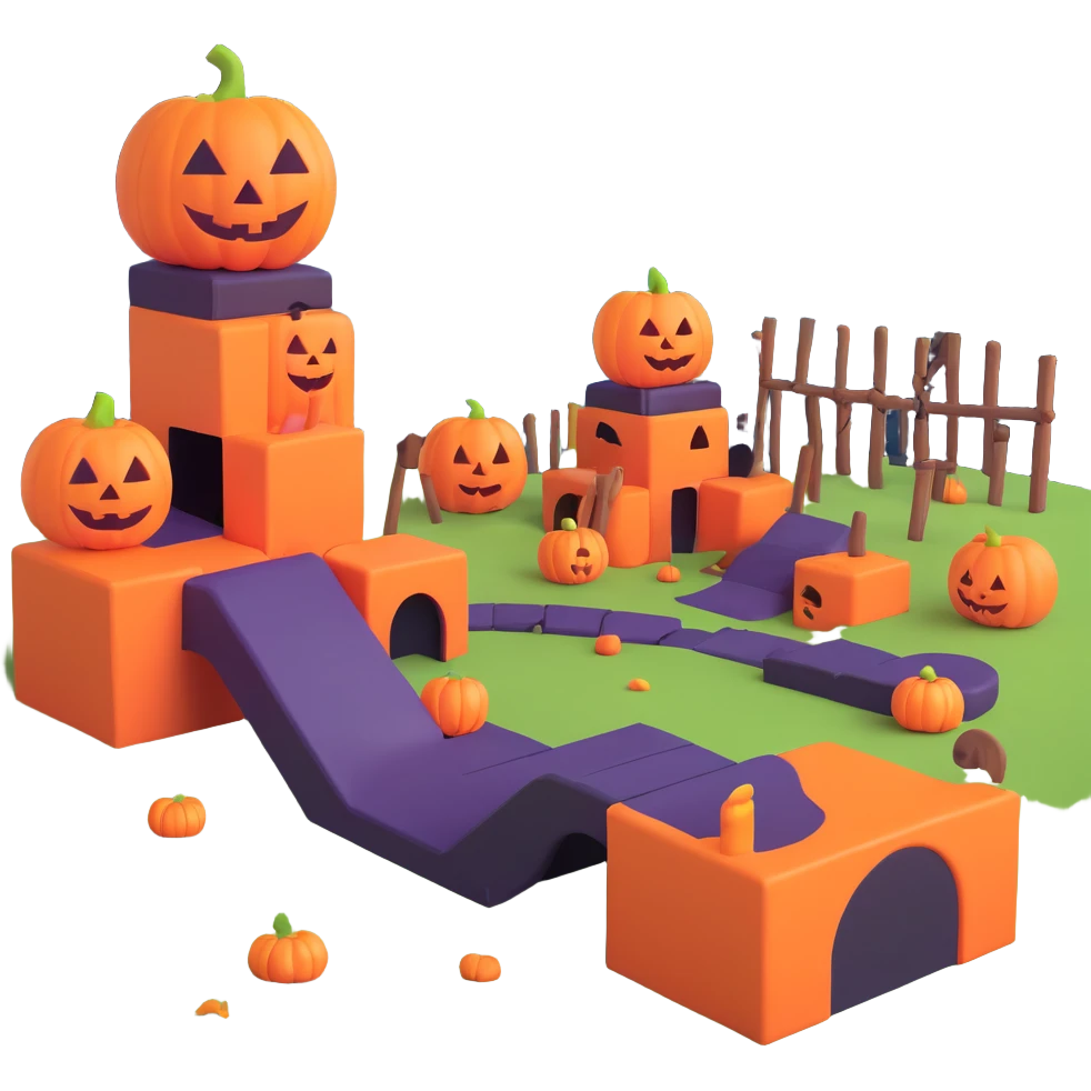 Halloween obstacle course emoji